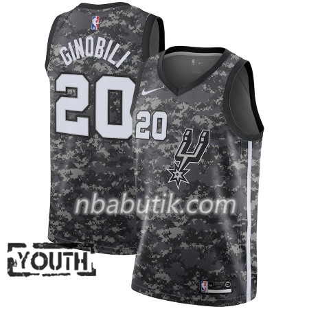 NBA Børn Trøje San Antonio Spurs Manu Ginobili 20 Nike City Edition Sort Swingman
